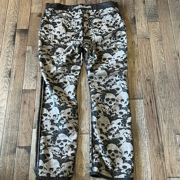 Vintage Affliction 100% cotton baggy jeans 40x34 - Picture 12 of 13